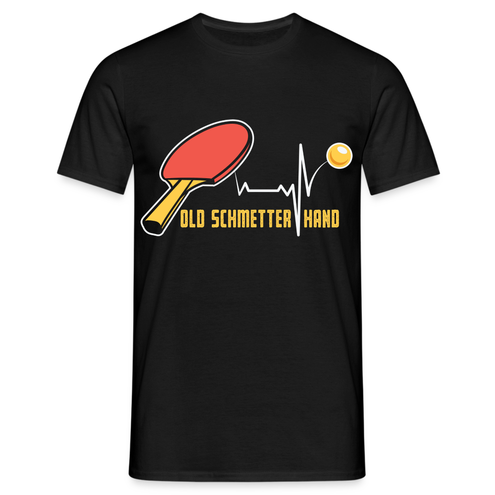 Tisch Tennis Shirt Old Schmetterhand Lustiges Ping Pong Geschenk T-Shirt - Schwarz