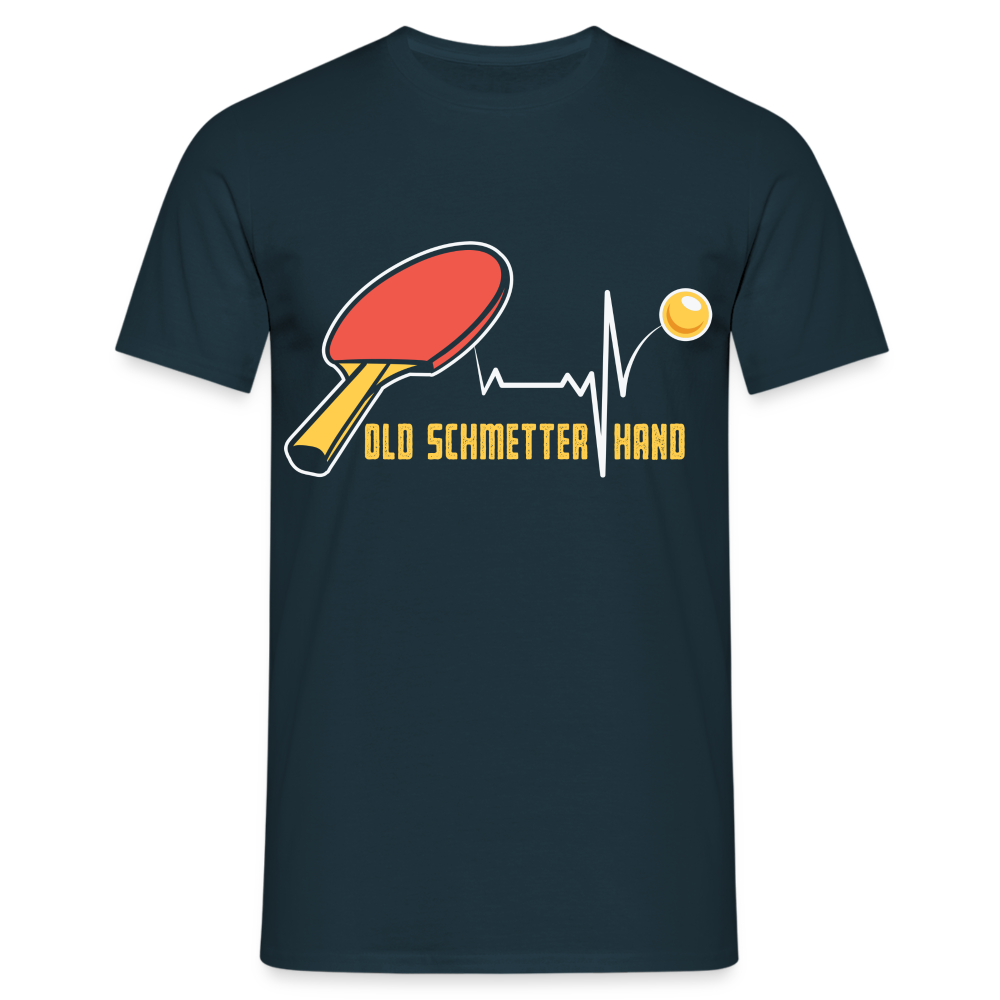 Tisch Tennis Shirt Old Schmetterhand Lustiges Ping Pong Geschenk T-Shirt - Navy