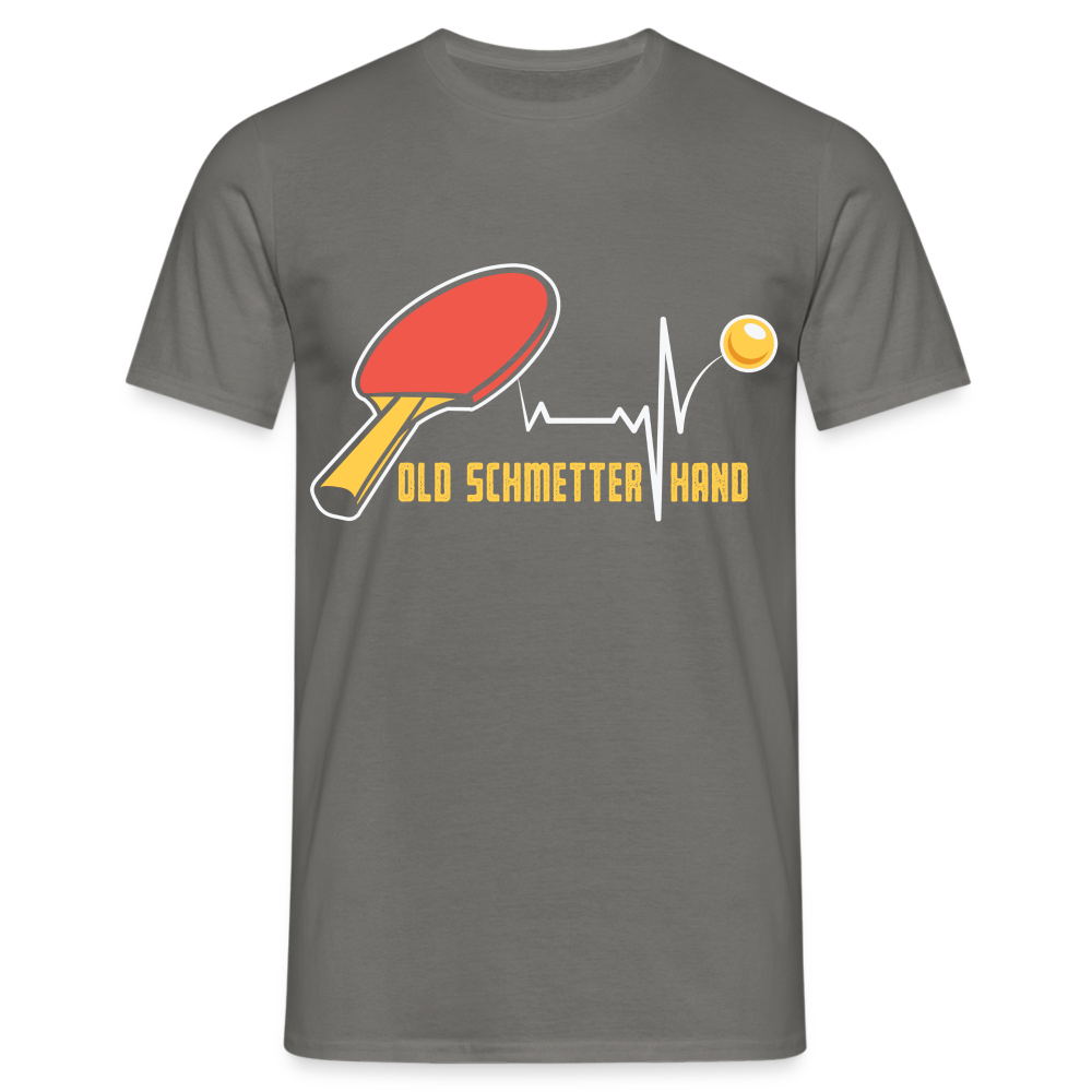 Tisch Tennis Shirt Old Schmetterhand Lustiges Ping Pong Geschenk T-Shirt - Graphit