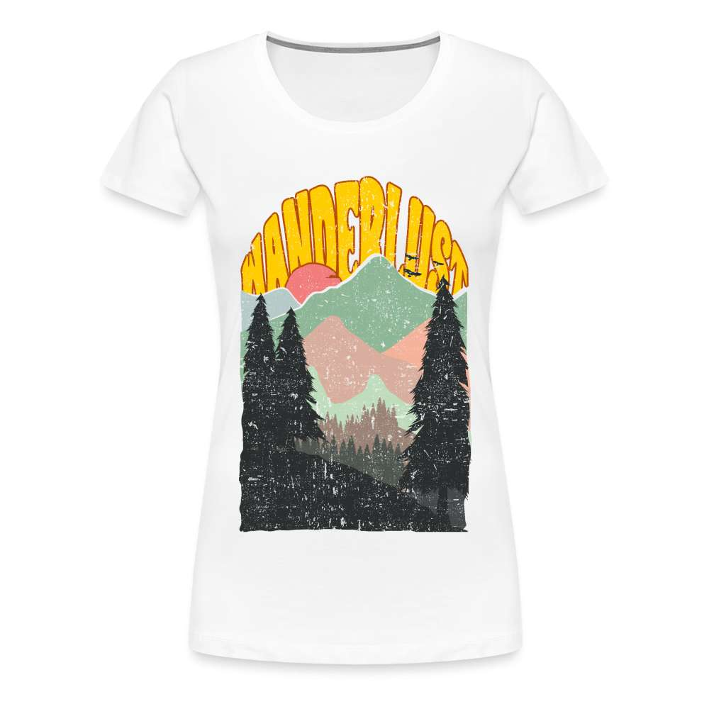 Wanderlust - Berge Wandern Bergmensch Frauen T-Shirt - weiß