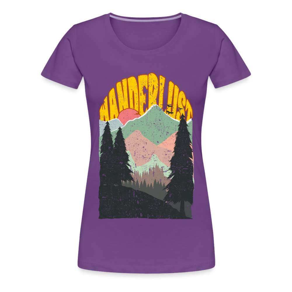 Wanderlust - Berge Wandern Bergmensch Frauen T-Shirt - Lila