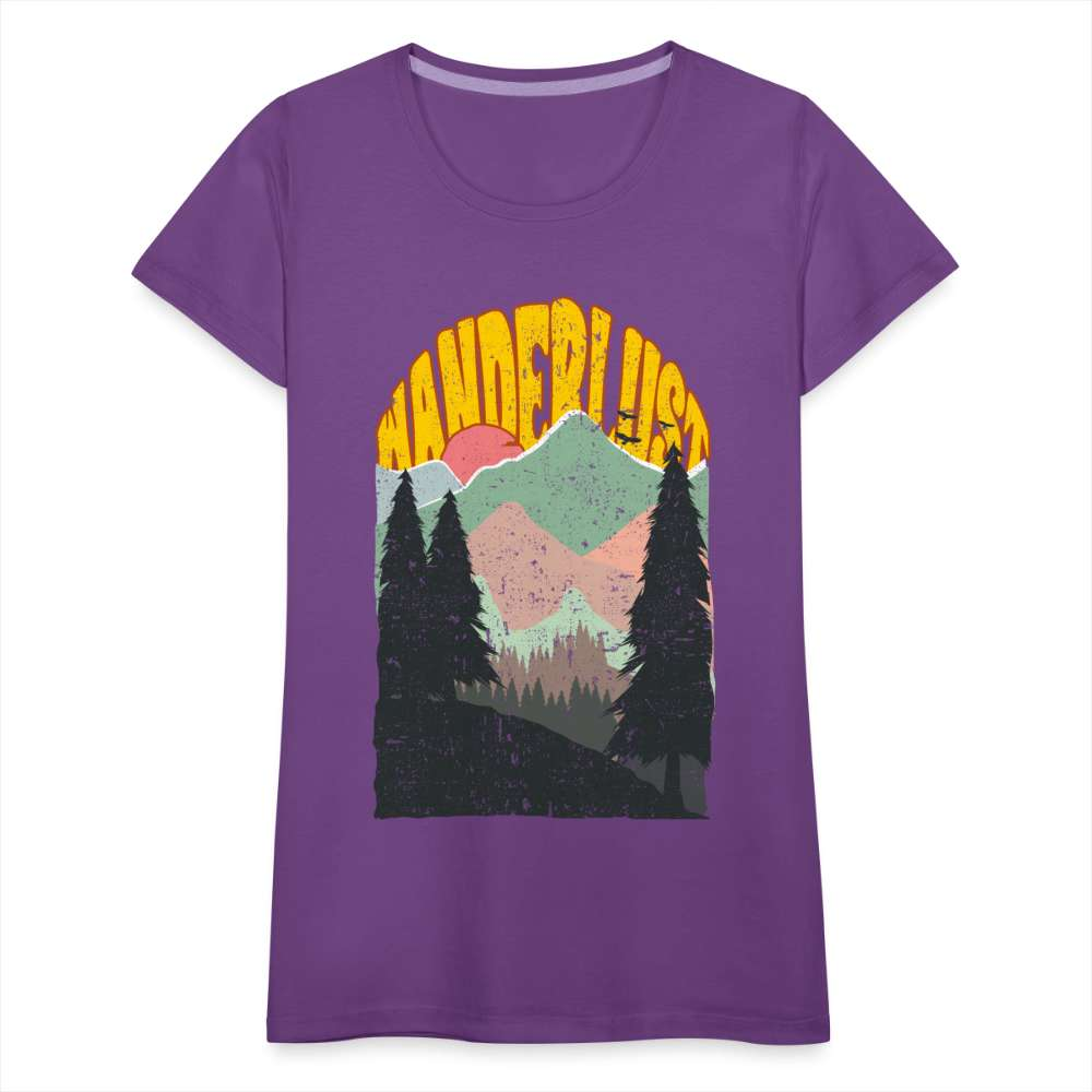 Wanderlust - Berge Wandern Bergmensch Frauen T-Shirt - Lila