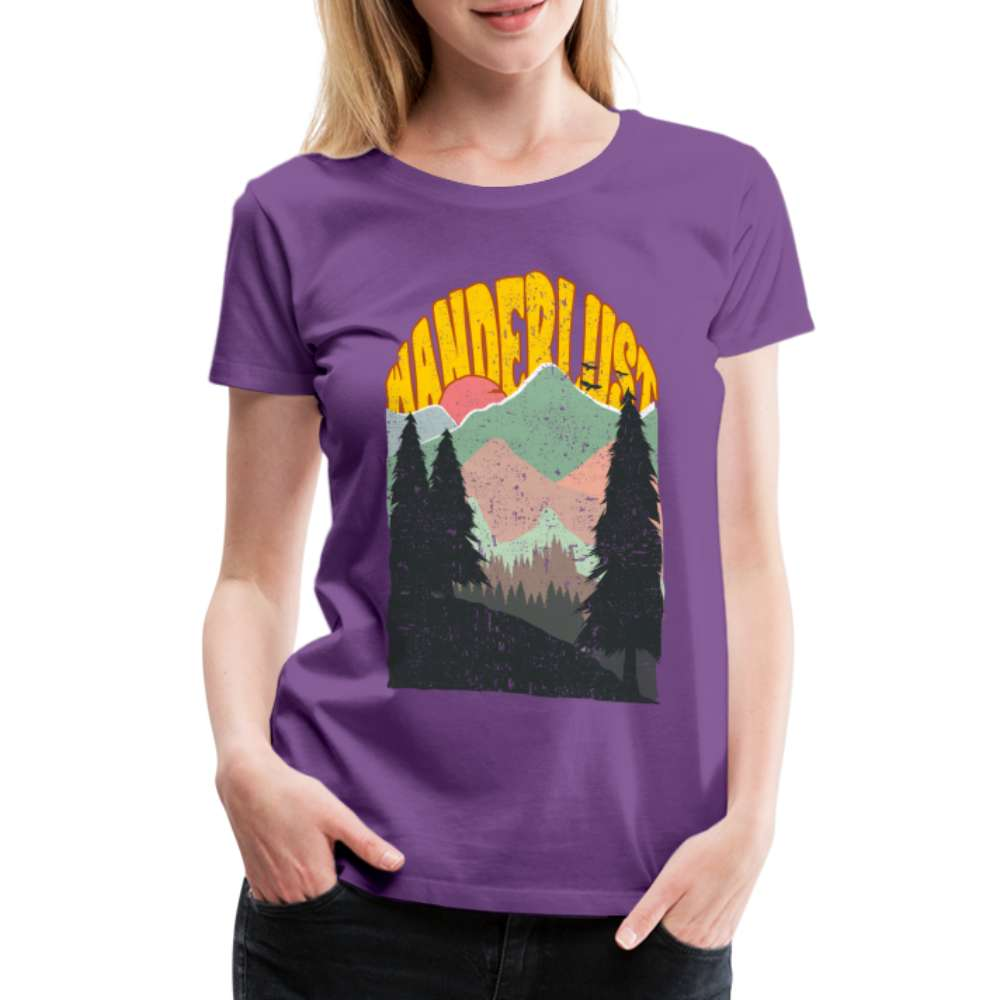 Wanderlust - Berge Wandern Bergmensch Frauen T-Shirt - Lila