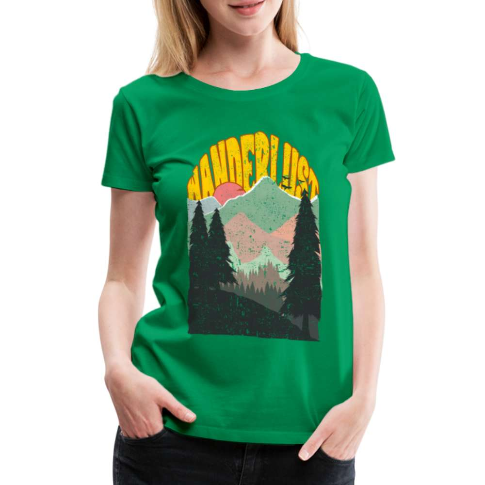 Wanderlust - Berge Wandern Bergmensch Frauen T-Shirt - Kelly Green
