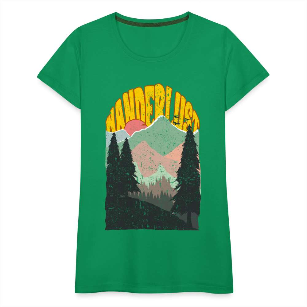 Wanderlust - Berge Wandern Bergmensch Frauen T-Shirt - Kelly Green