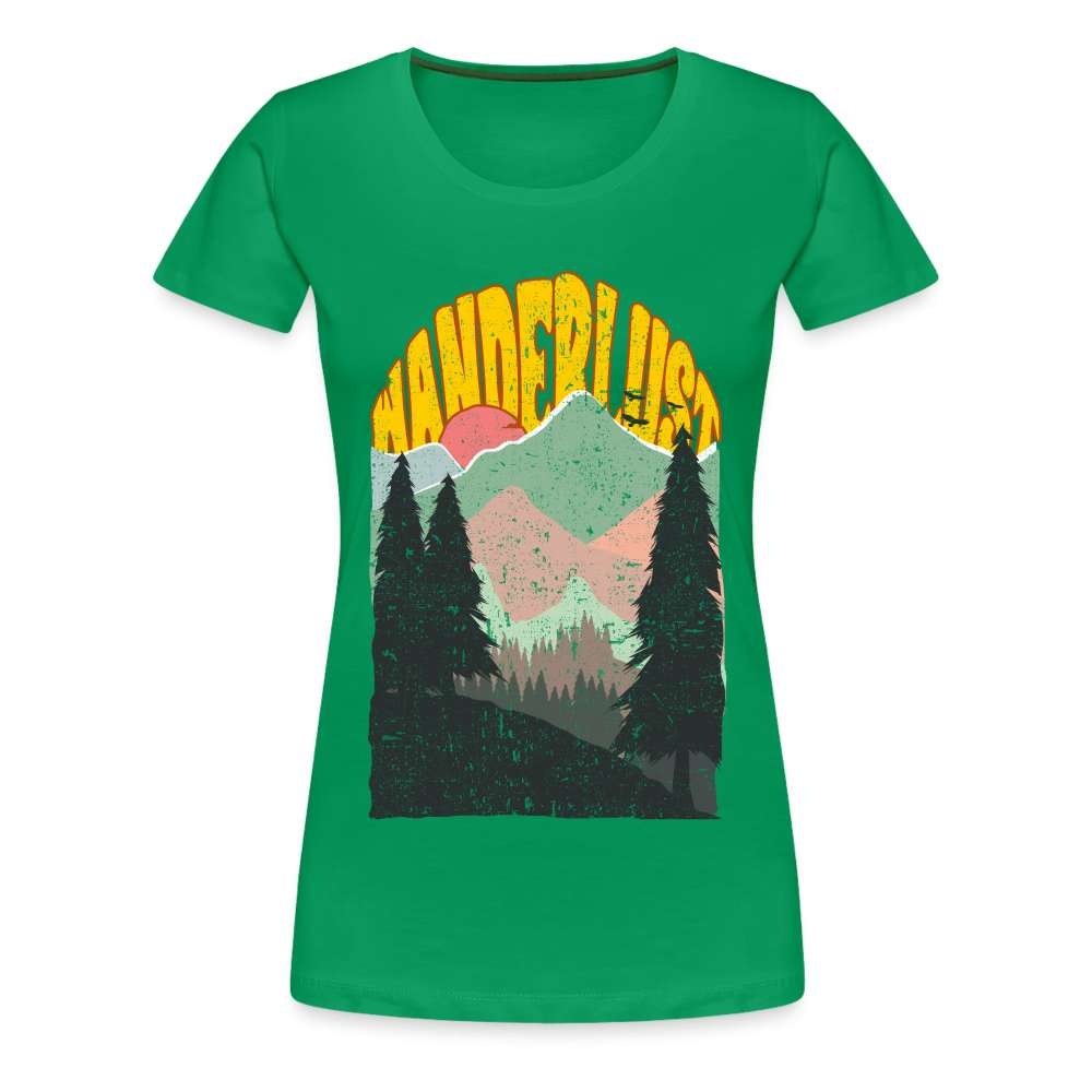 Wanderlust - Berge Wandern Bergmensch Frauen T-Shirt - Kelly Green
