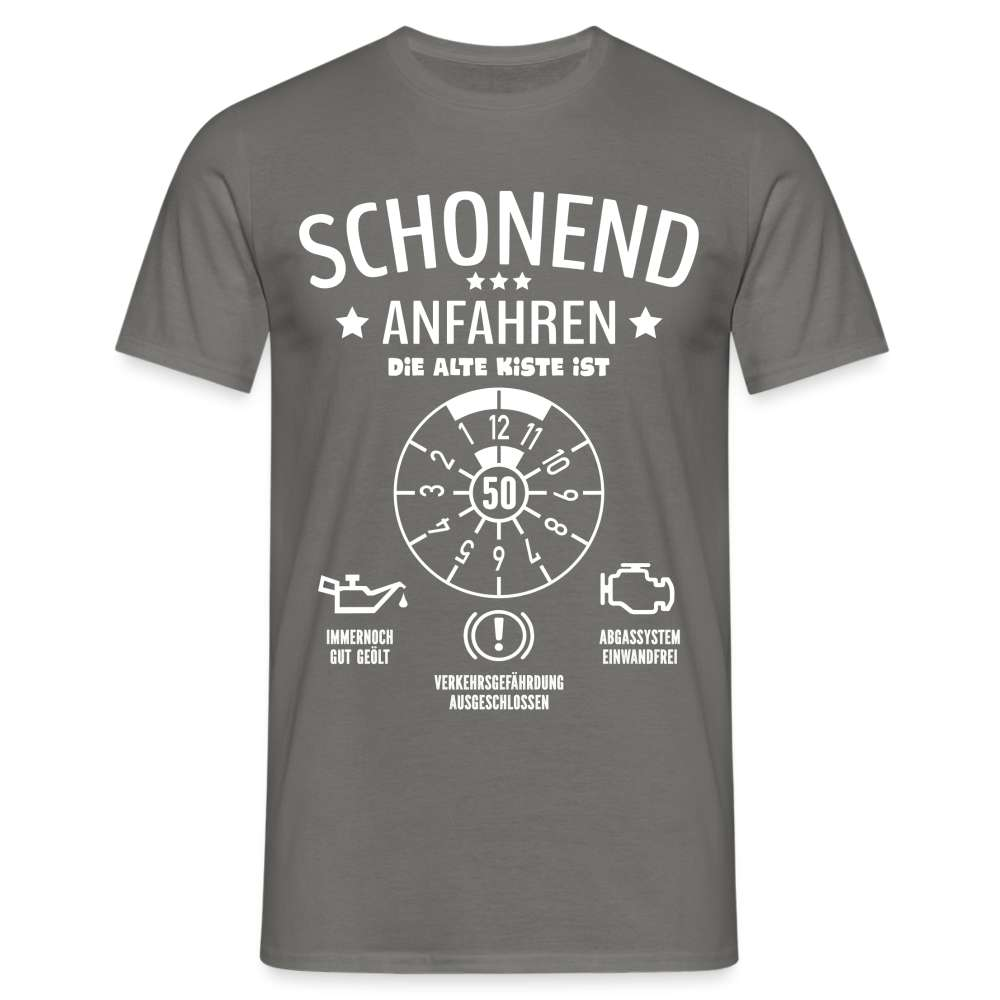 50. Geburtstag - Schonend Anfahren Mechaniker TÜV Geschenk T-Shirt - Graphit