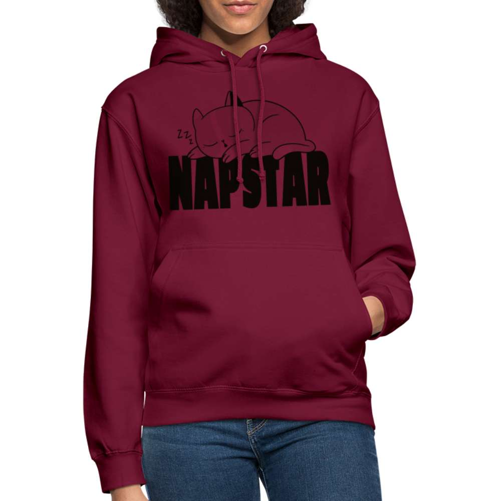 NAPSTAR Faule Katze - keine Lust - Lustiger Hoodie - Bordeaux