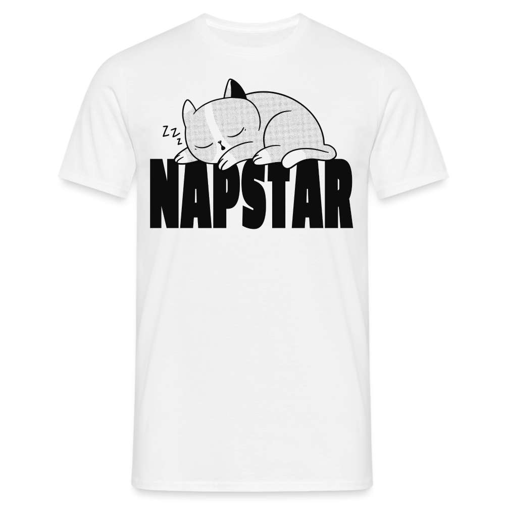 NAPSTAR Faule Katze - keine Lust - Lustige T-Shirt - weiß