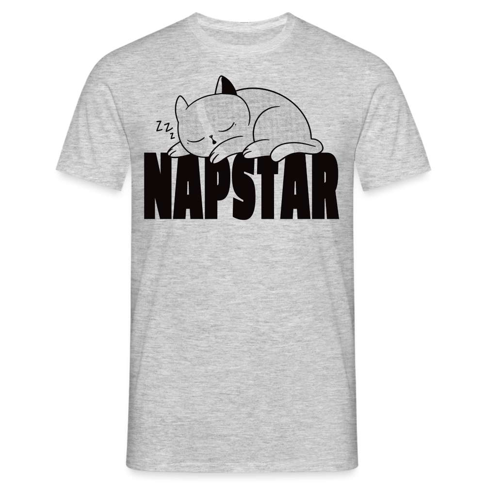 NAPSTAR Faule Katze - keine Lust - Lustige T-Shirt - Grau meliert