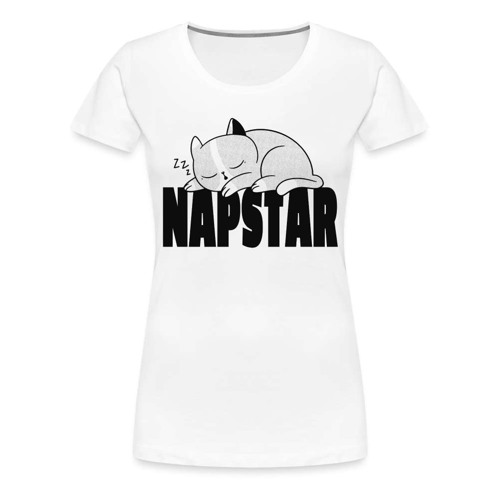 NAPSTAR Faule Katze - keine Lust - Lustiges Frauen Premium T-Shirt - weiß