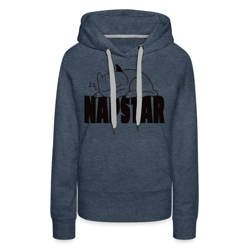 NAPSTAR Faule Katze - keine Lust - Lustiger Hoodie - Jeansblau