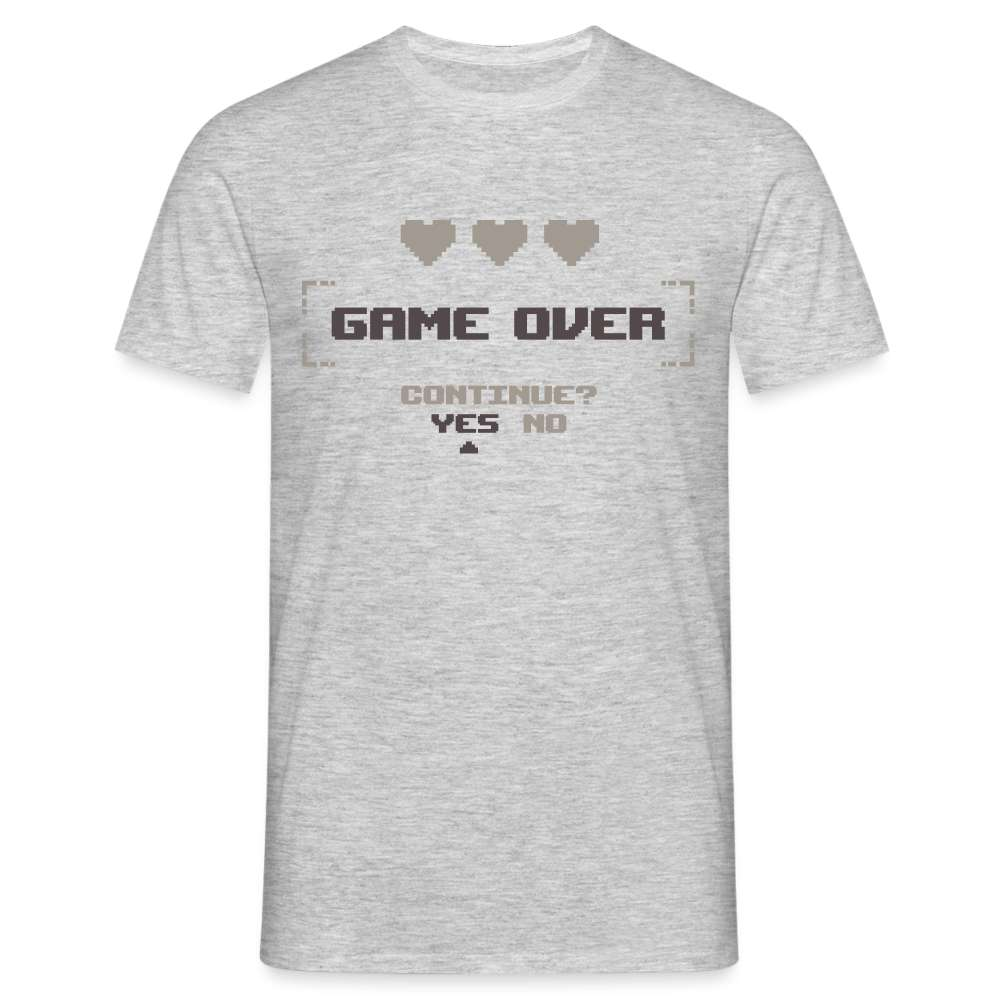 Retro Gaming Game Over Lustiges T-Shirt - Grau meliert