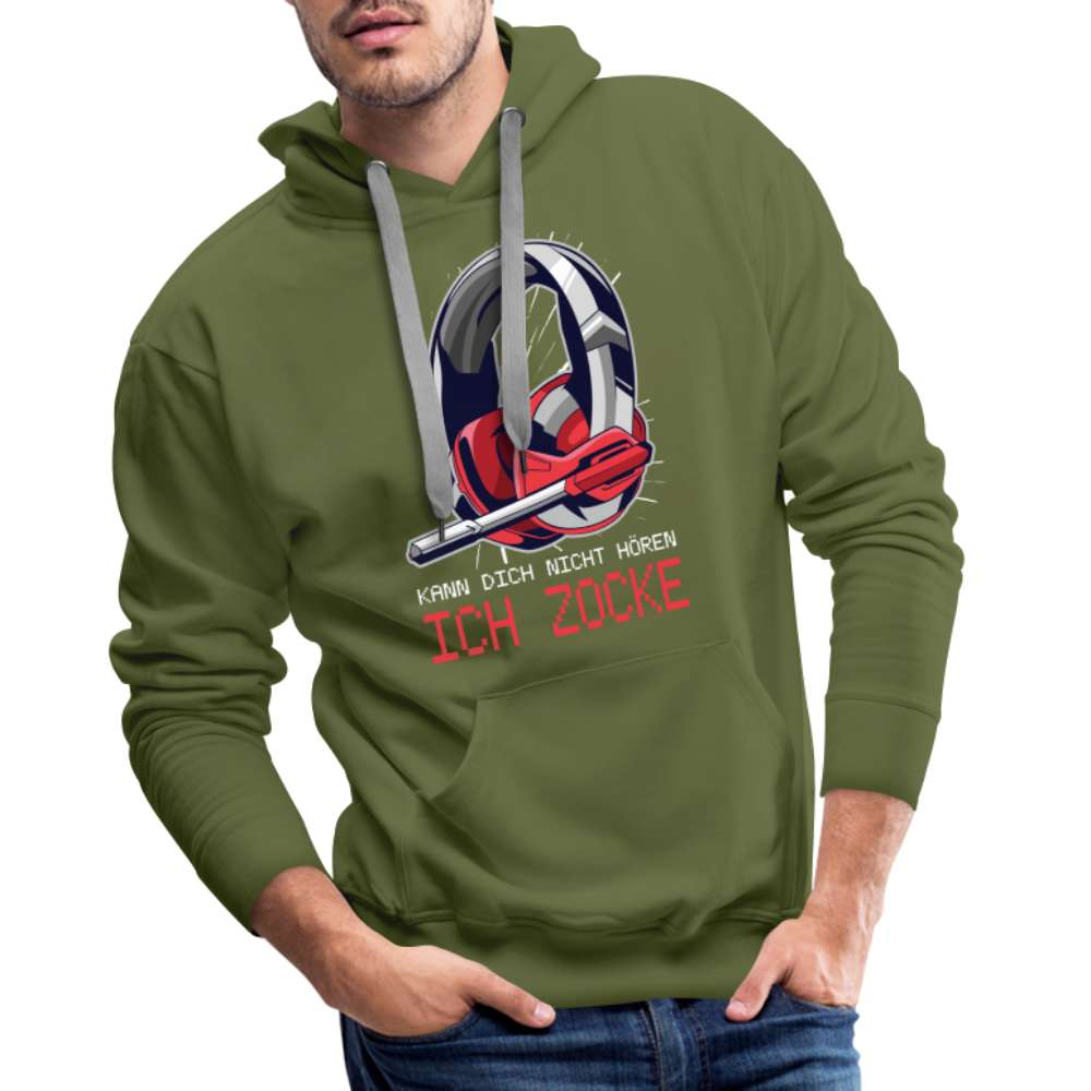 Gamer Shirt Gaming - Kann Dich Nicht Hören - Ich Zocke Hoodie - Olivgrün