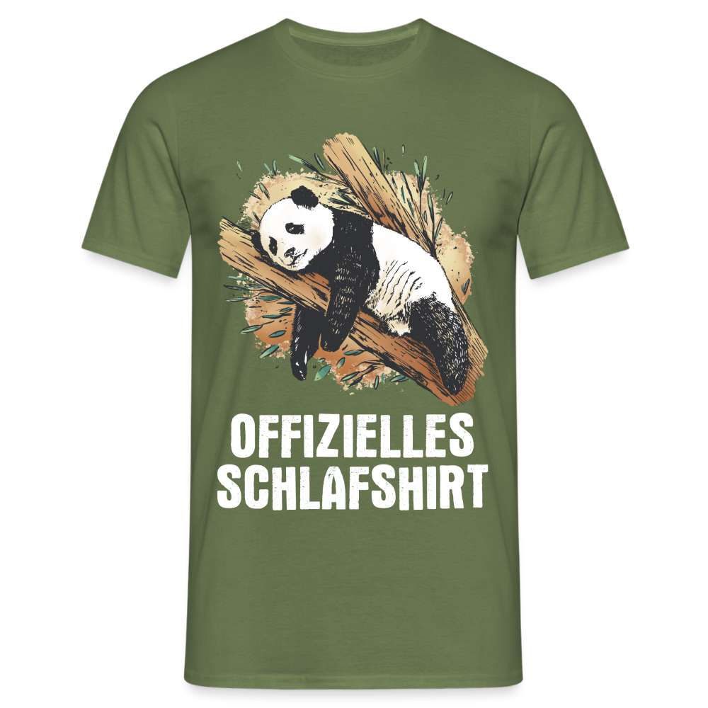 Panda Bär Offizielles Schlafshirt Lustiges T-Shirt - Militärgrün