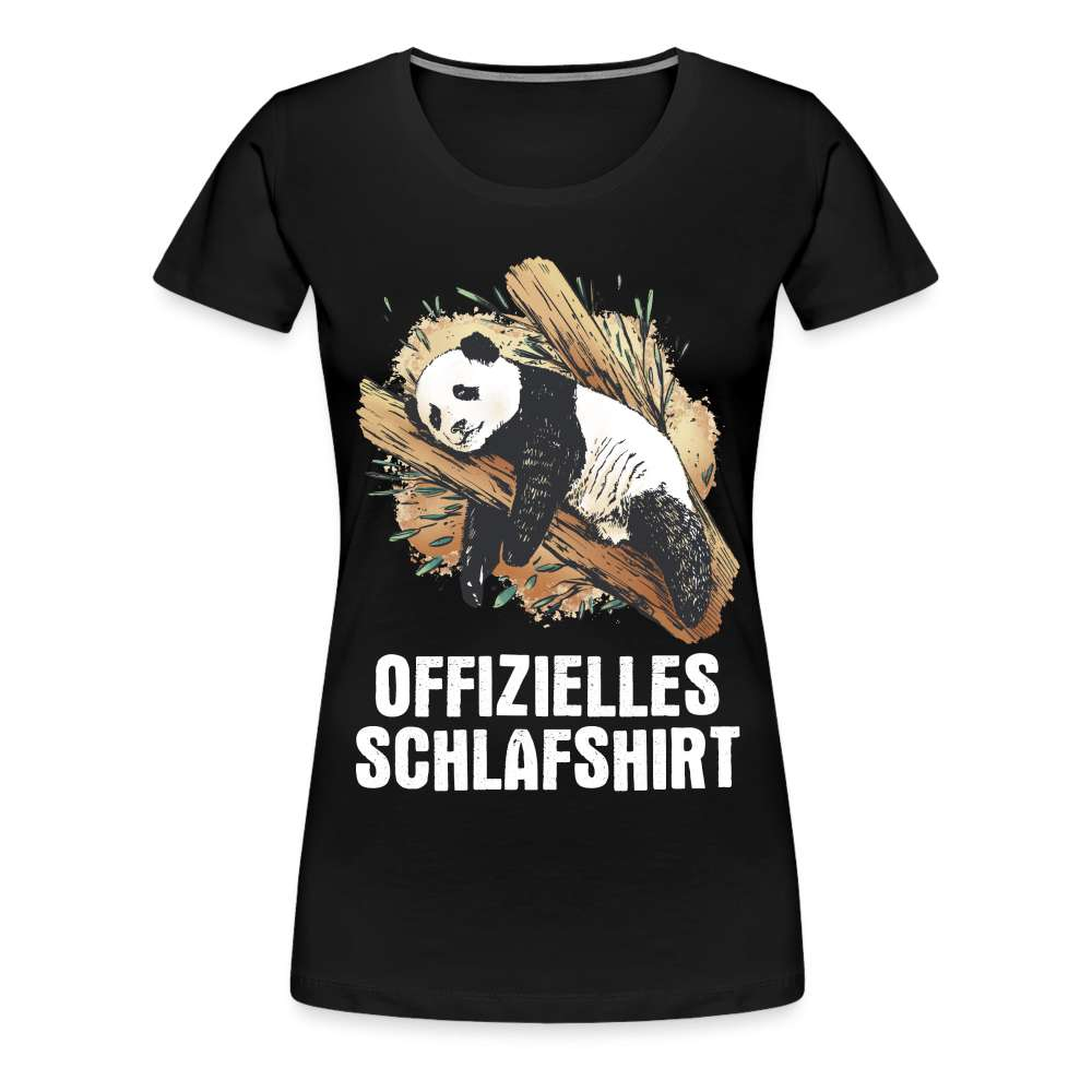 Panda Bär Offizielles Schlafshirt Lustiges Frauen Premium T-Shirt - Schwarz