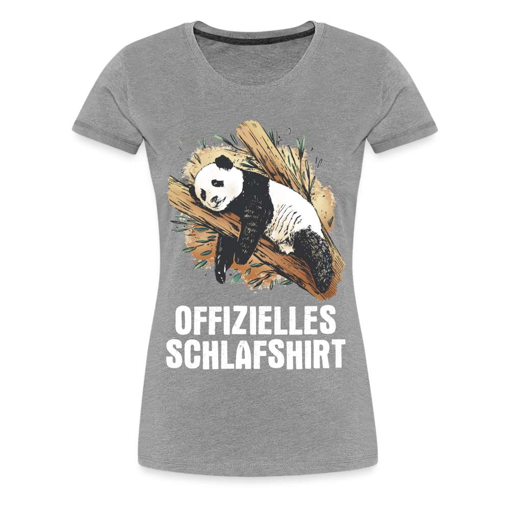 Panda Bär Offizielles Schlafshirt Lustiges Frauen Premium T-Shirt - Grau meliert