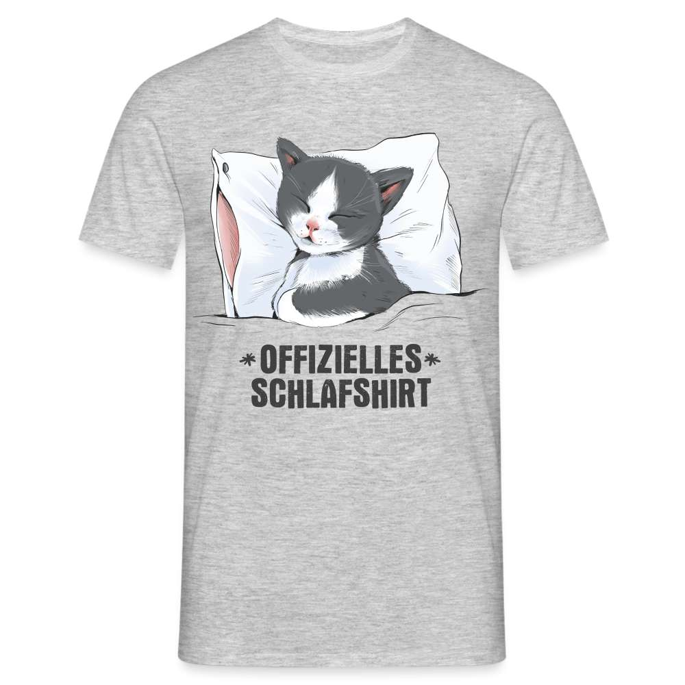 Süße Katze - Offizielles Schlafshirt - Lustiges T-Shirt - Grau meliert