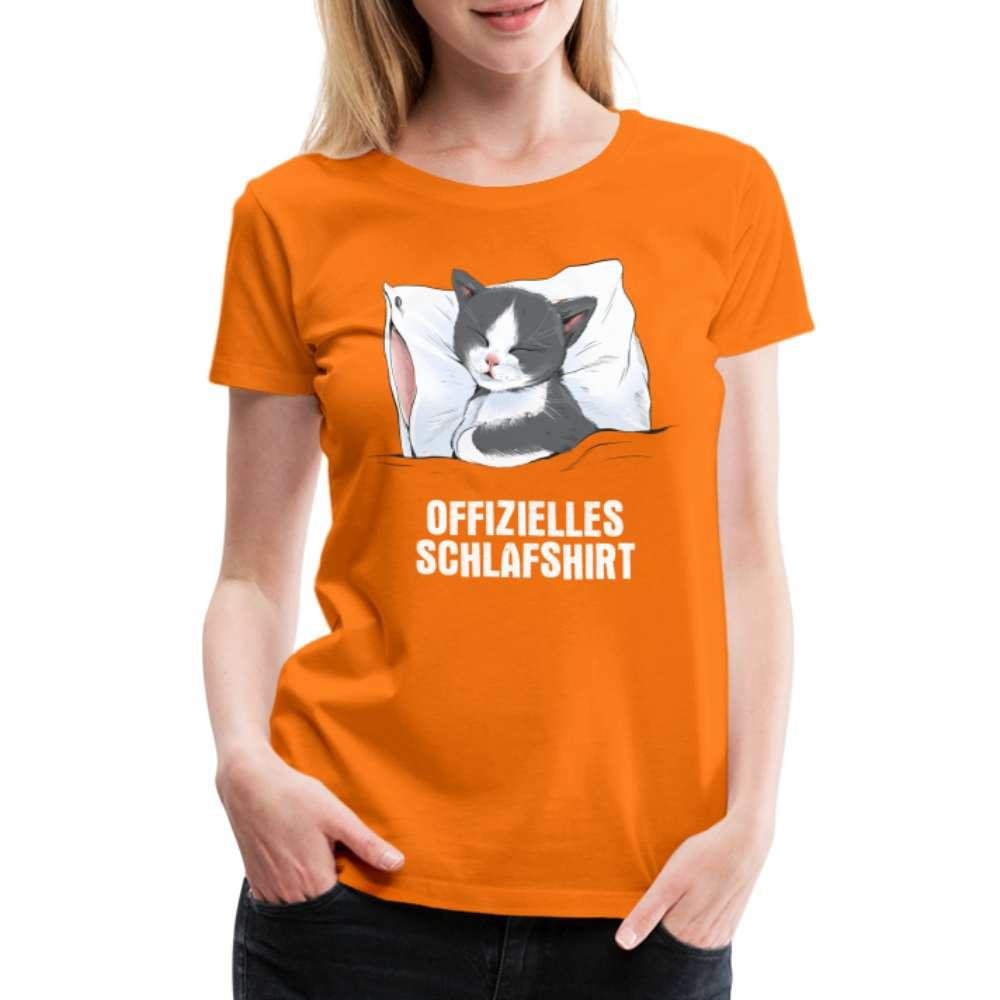 Süße Katze - Offizielles Schlafshirt - Lustiges Frauen Premium Shirt - Orange