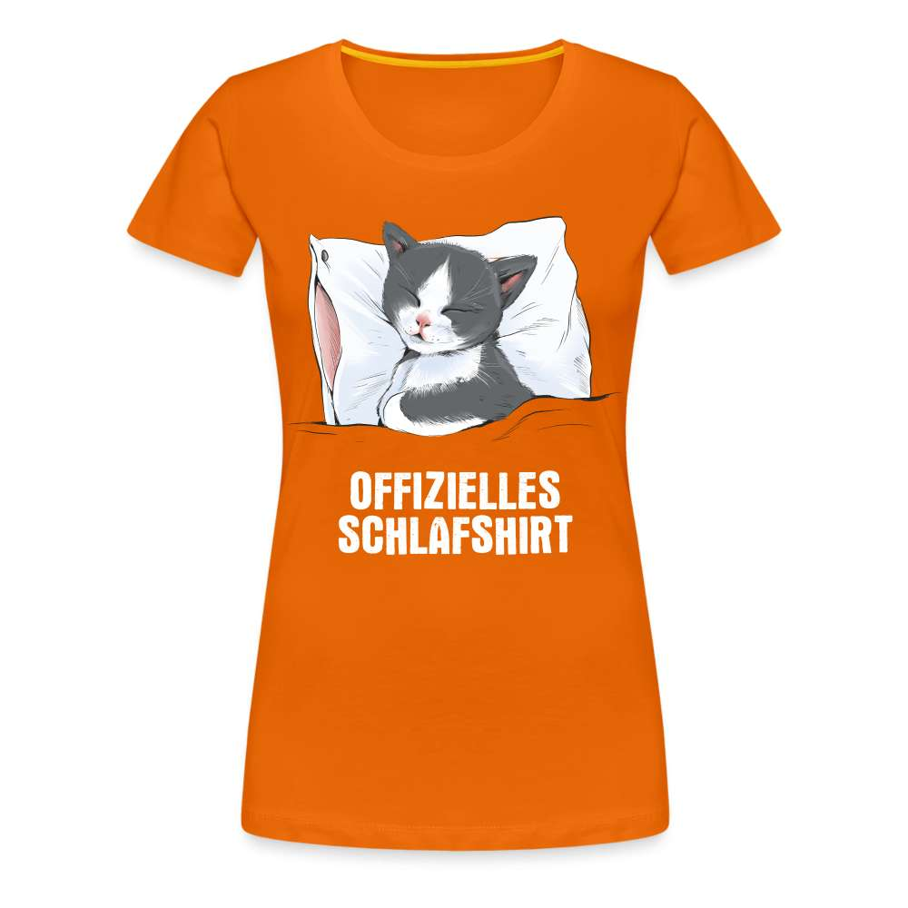 Süße Katze - Offizielles Schlafshirt - Lustiges Frauen Premium Shirt - Orange