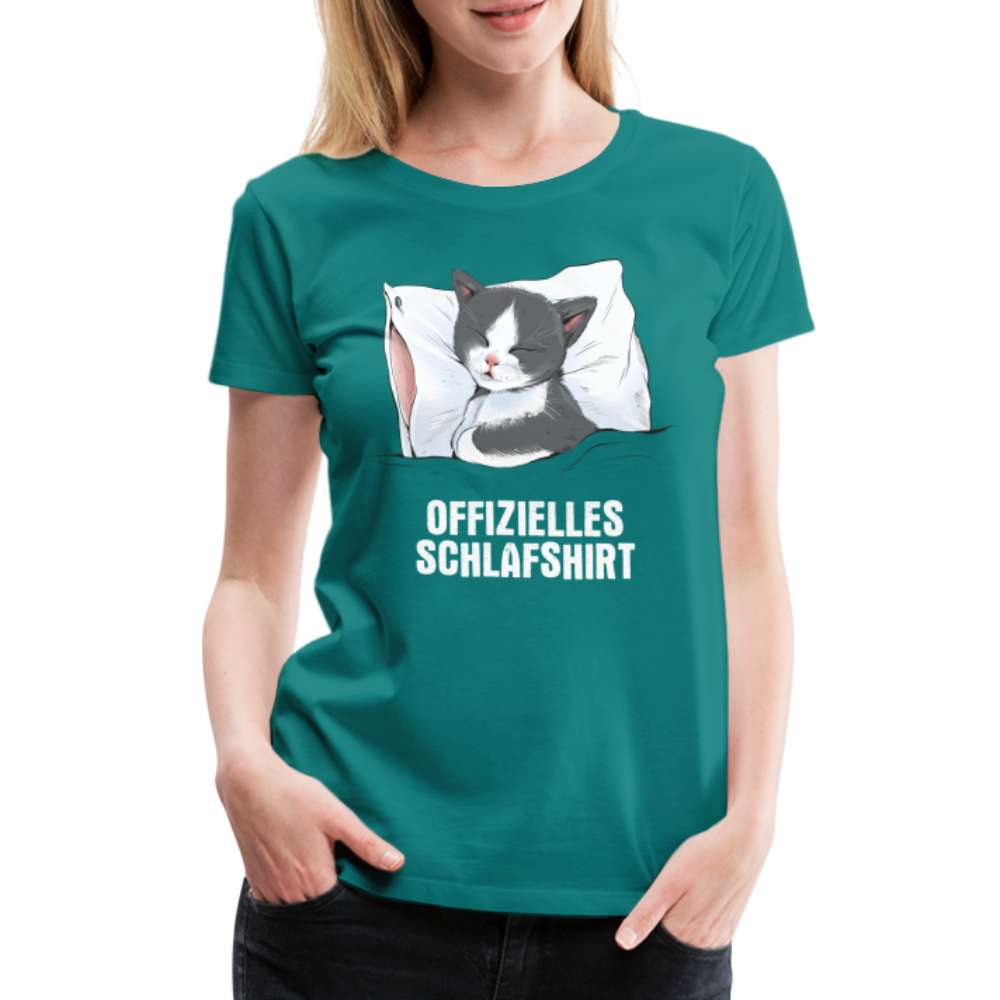 Süße Katze - Offizielles Schlafshirt - Lustiges Frauen Premium Shirt - Divablau