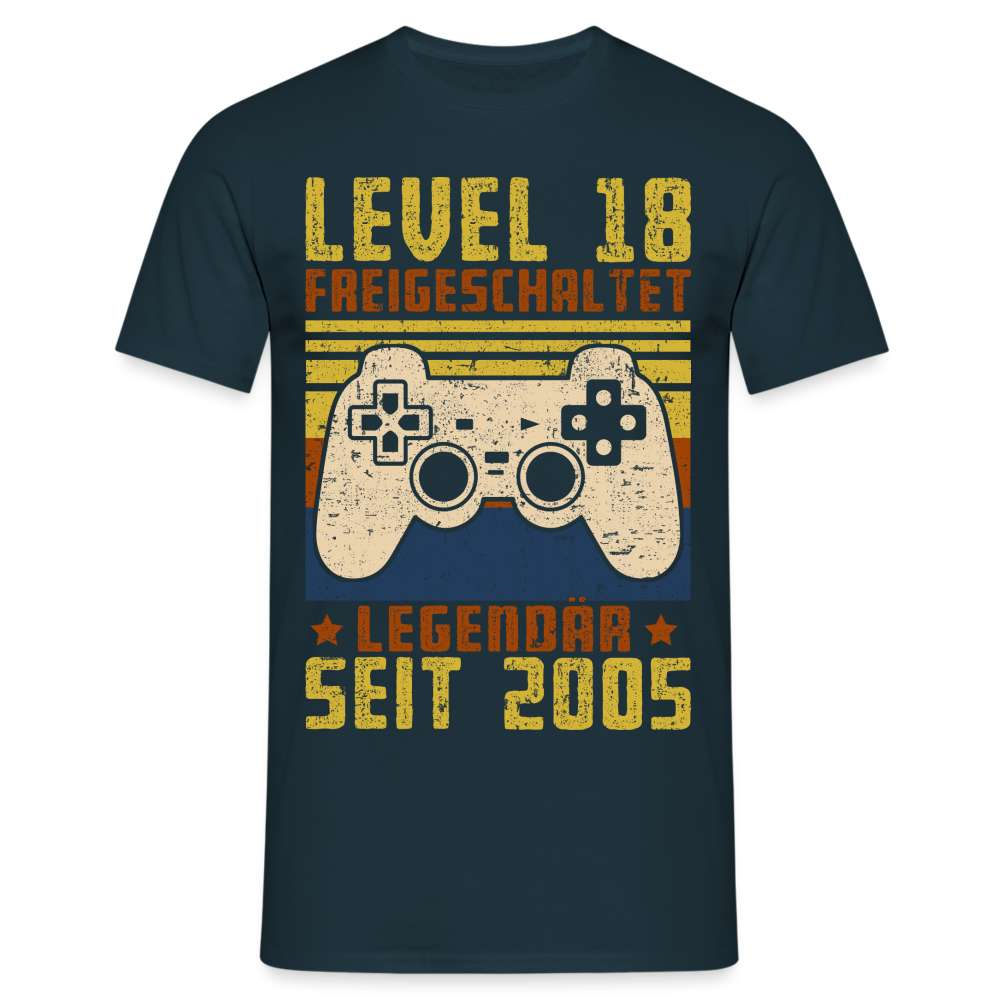 18. Geburtstag Gamer Gaming Shirt Legendär seit 2005 Geschenk T-Shirt - Navy