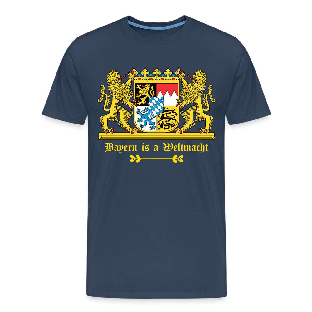 Bayern Is A Weltmacht - Bayern Wappen - Männer Premium T-Shirt - Navy