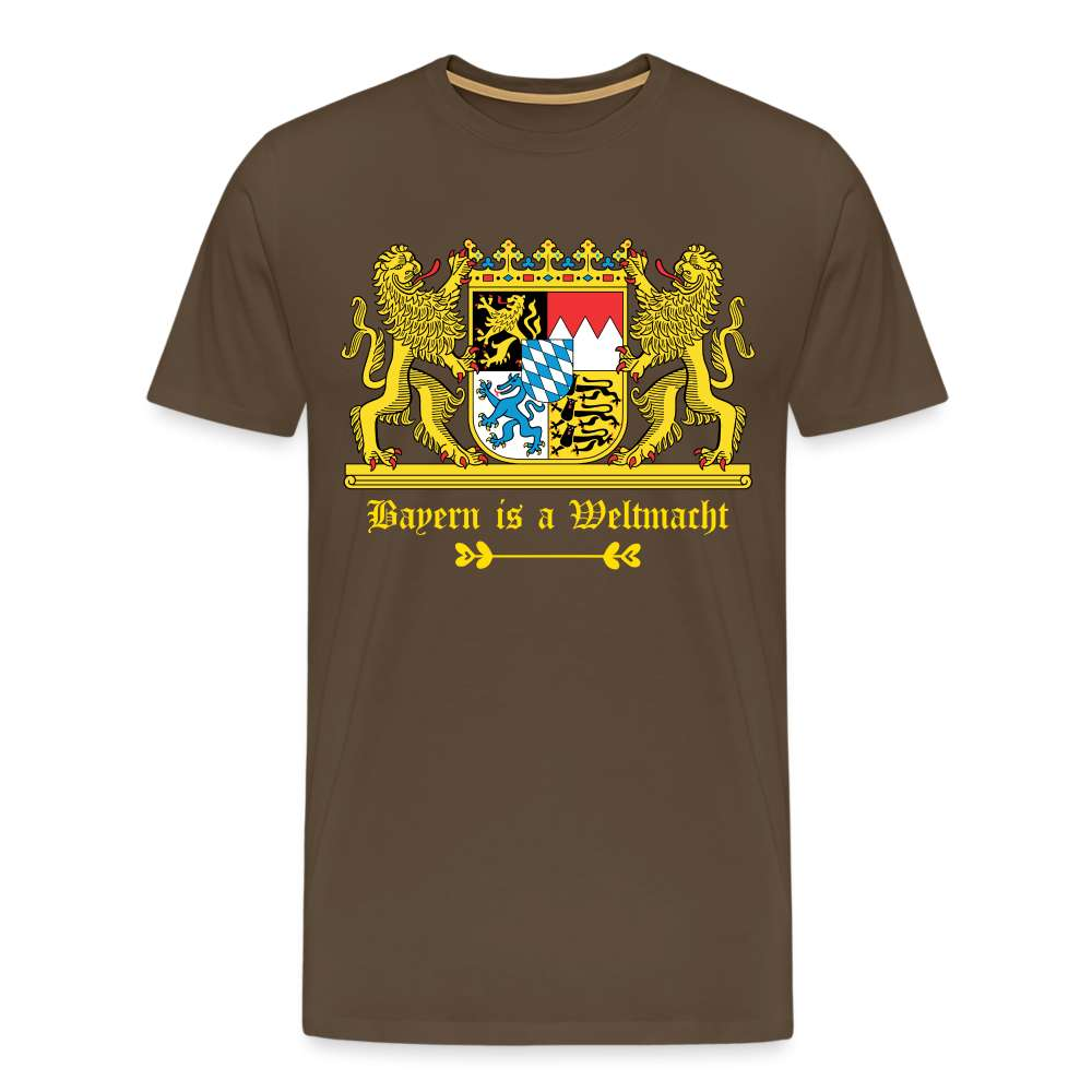 Bayern Is A Weltmacht - Bayern Wappen - Männer Premium T-Shirt - Edelbraun