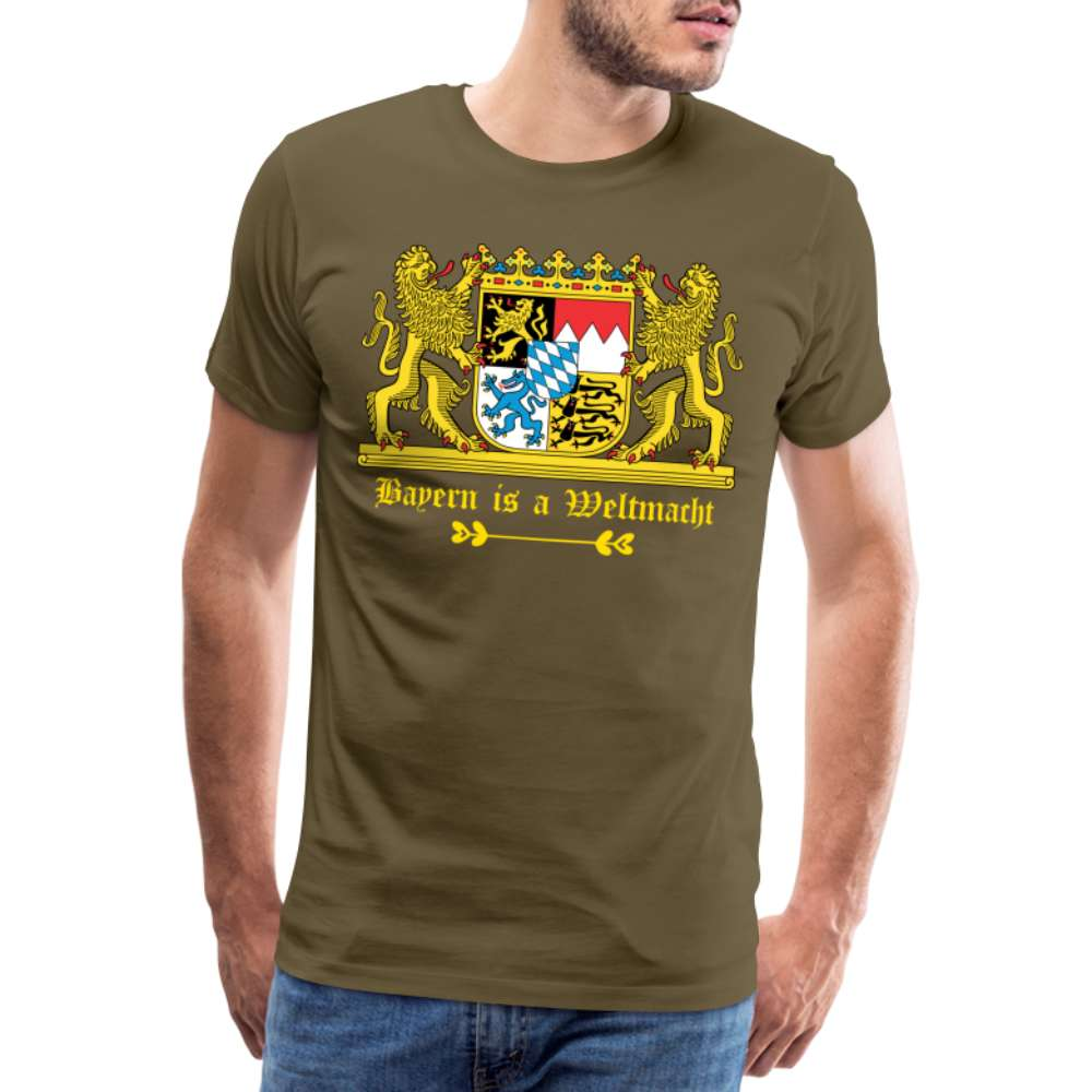 Bayern Is A Weltmacht - Bayern Wappen - Männer Premium T-Shirt - Khaki