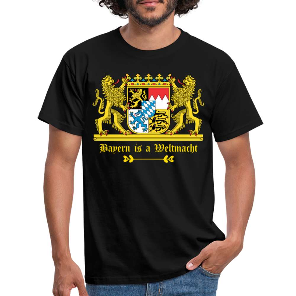 Bayern Is A Weltmacht - Bayern Wappen - T-Shirt - Schwarz