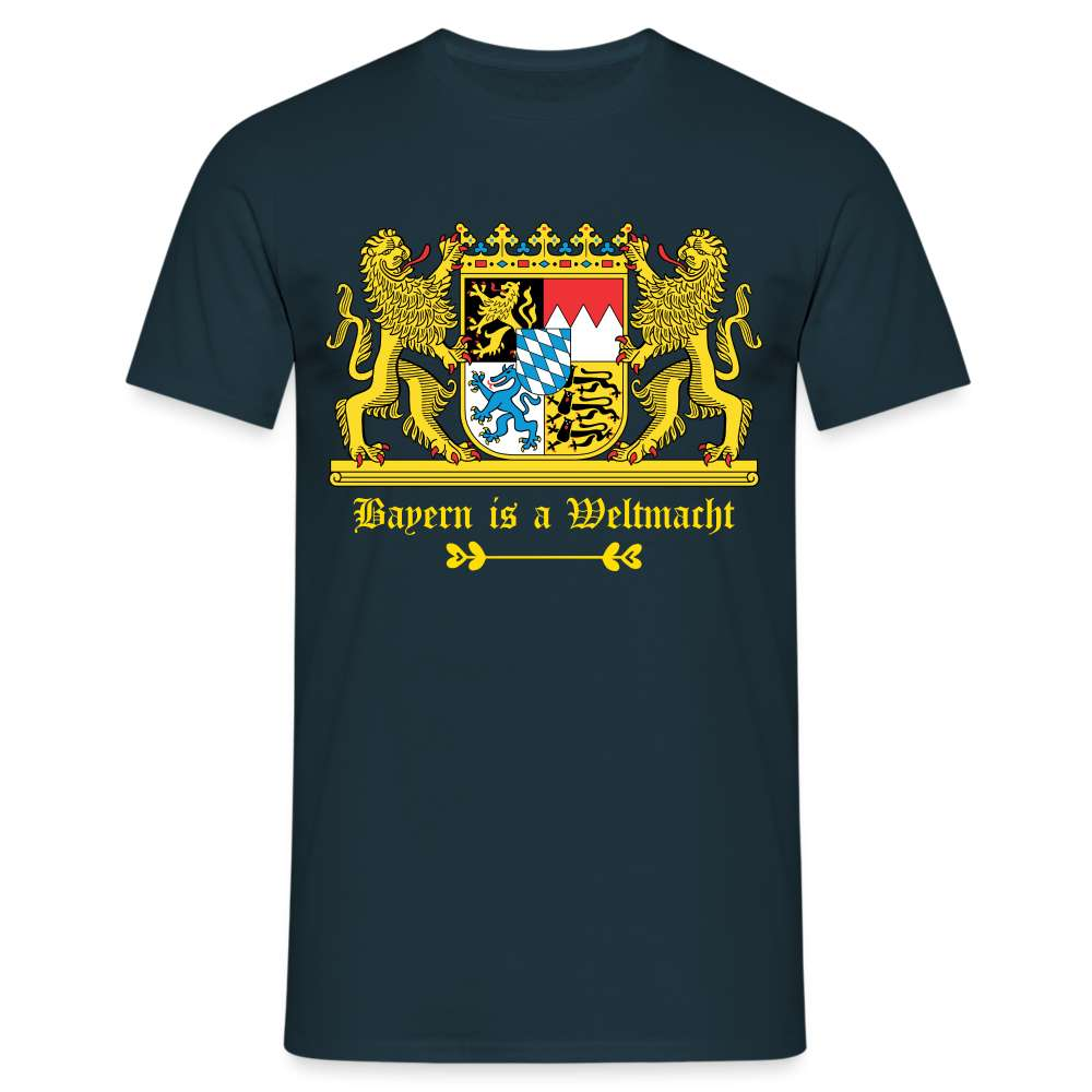 Bayern Is A Weltmacht - Bayern Wappen - T-Shirt - Navy