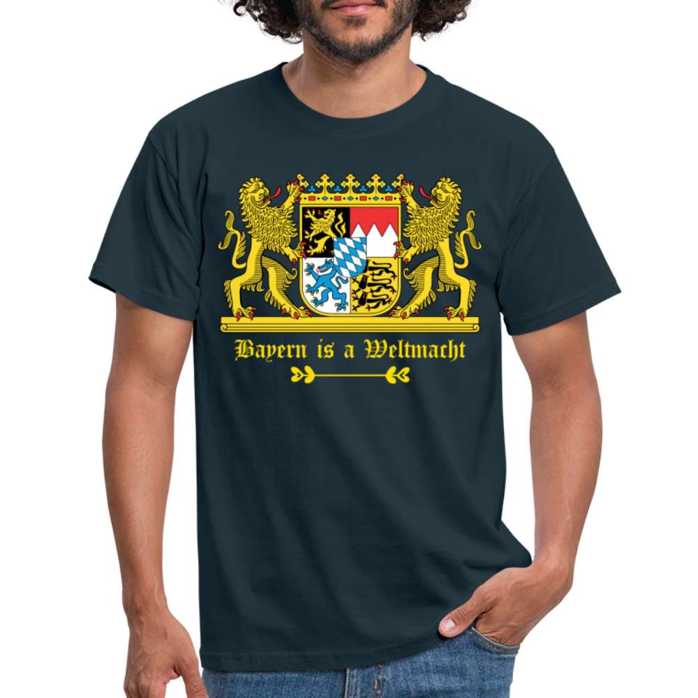 Bayern Is A Weltmacht - Bayern Wappen - T-Shirt - Navy