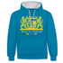 Bayern Is A Weltmacht - Bayern Wappen - Kontrast-Hoodie - Pfauenblau/Grau meliert