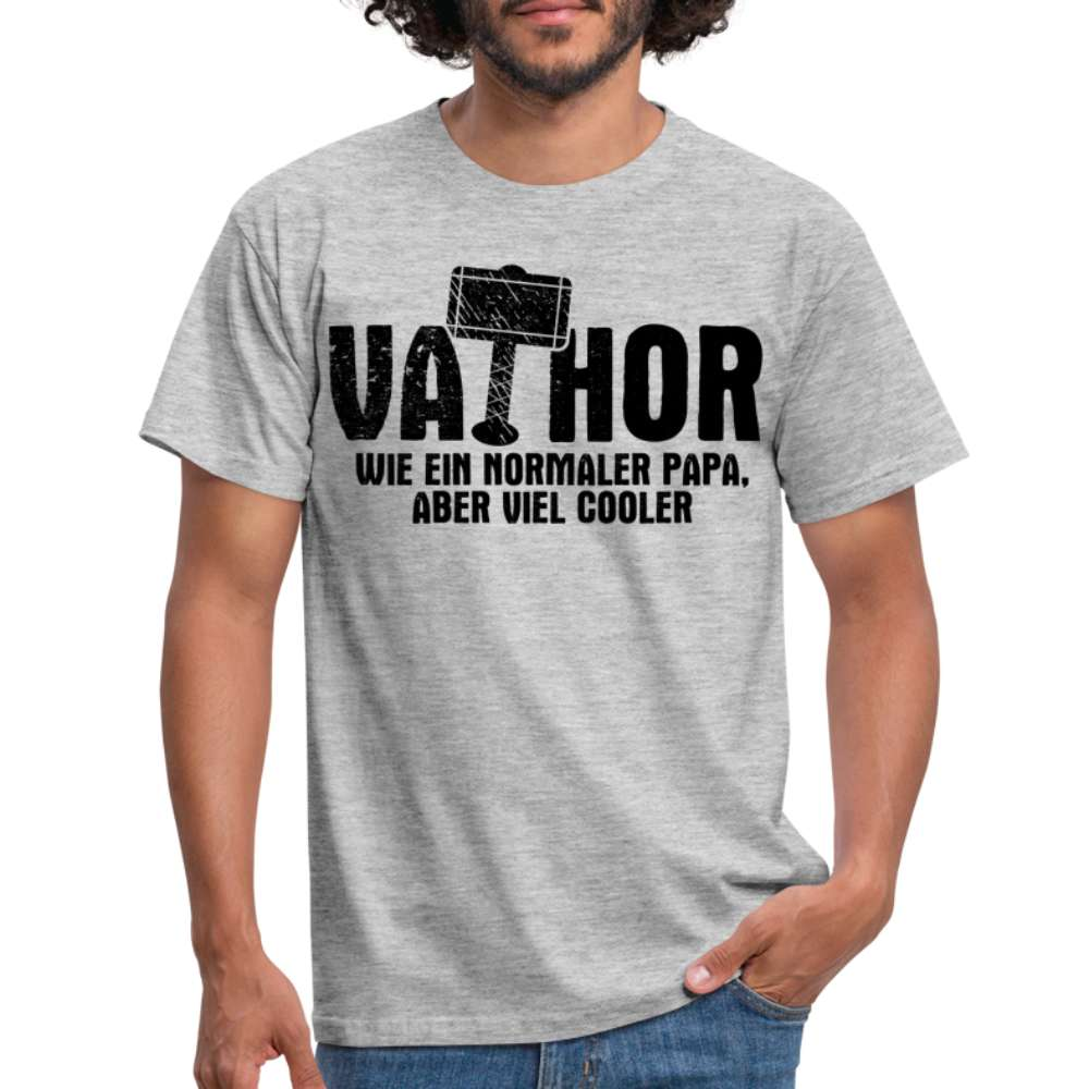 Vatertag - Vathor - Cooler Papa - Vatertag Geschenk T-Shirt - Grau meliert