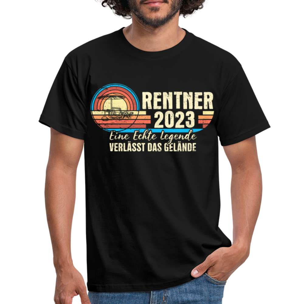 Rentner 2023 Eine Legende verlässt das Gelände Rente Geschenk T-Shirt - Schwarz