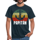 Vatertag Shirt Papa Papitän Anker Retro Style Geschenk T-Shirt - Navy