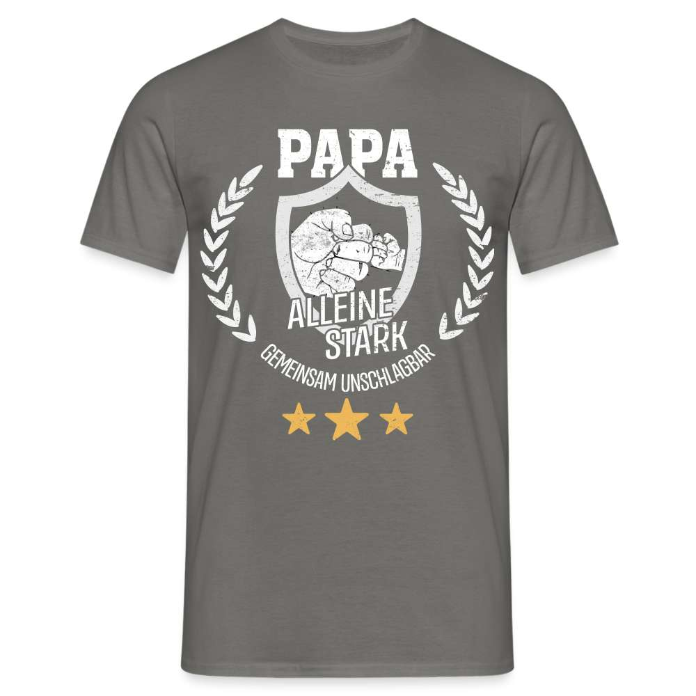 Vatertag Papa - Gemeinsam Unschlagbar Vater Sohn Tochter Geschenk T-Shirt - Graphit