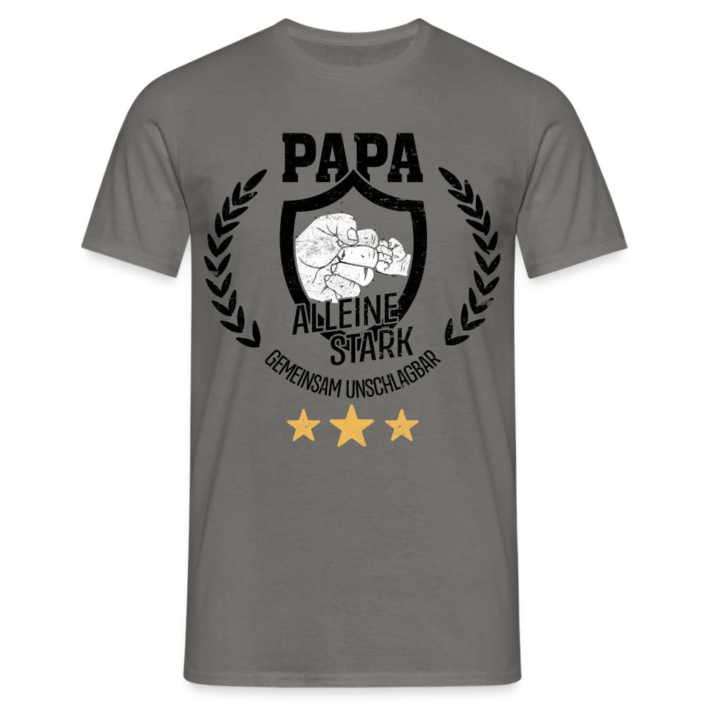 Vatertag Papa - Gemeinsam Unschlagbar Vater Sohn Tochter Geschenk T-Shirt - Graphit