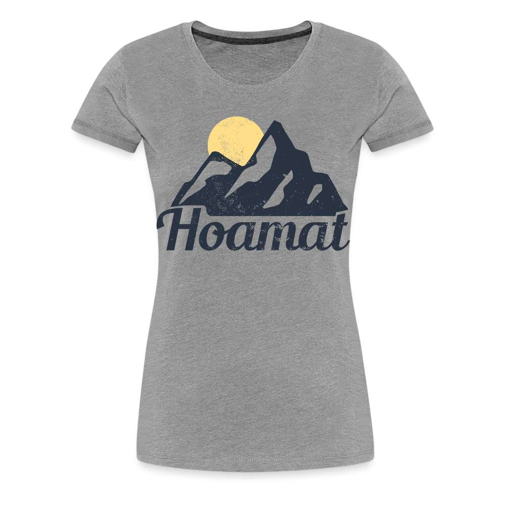 Bayern Berge Alpen Heimat Hoamat Frauen Premium T-Shirt - Grau meliert