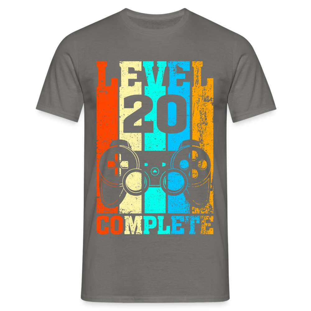 Gamer 20. Geburtstag Zocken Level 20 Complete Geschenk T-Shirt - Graphit