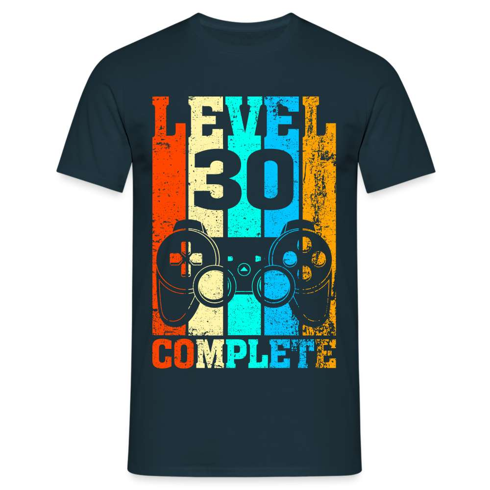 Gamer 30. Geburtstag Zocken Level 30 Complete Geschenk T-Shirt - Navy