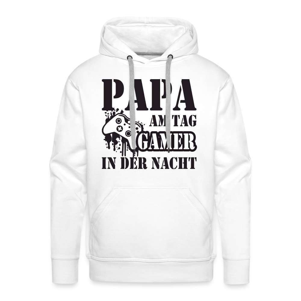 Papa am Tag Gamer in der Nacht Vater Geschenk Hoodie - weiß