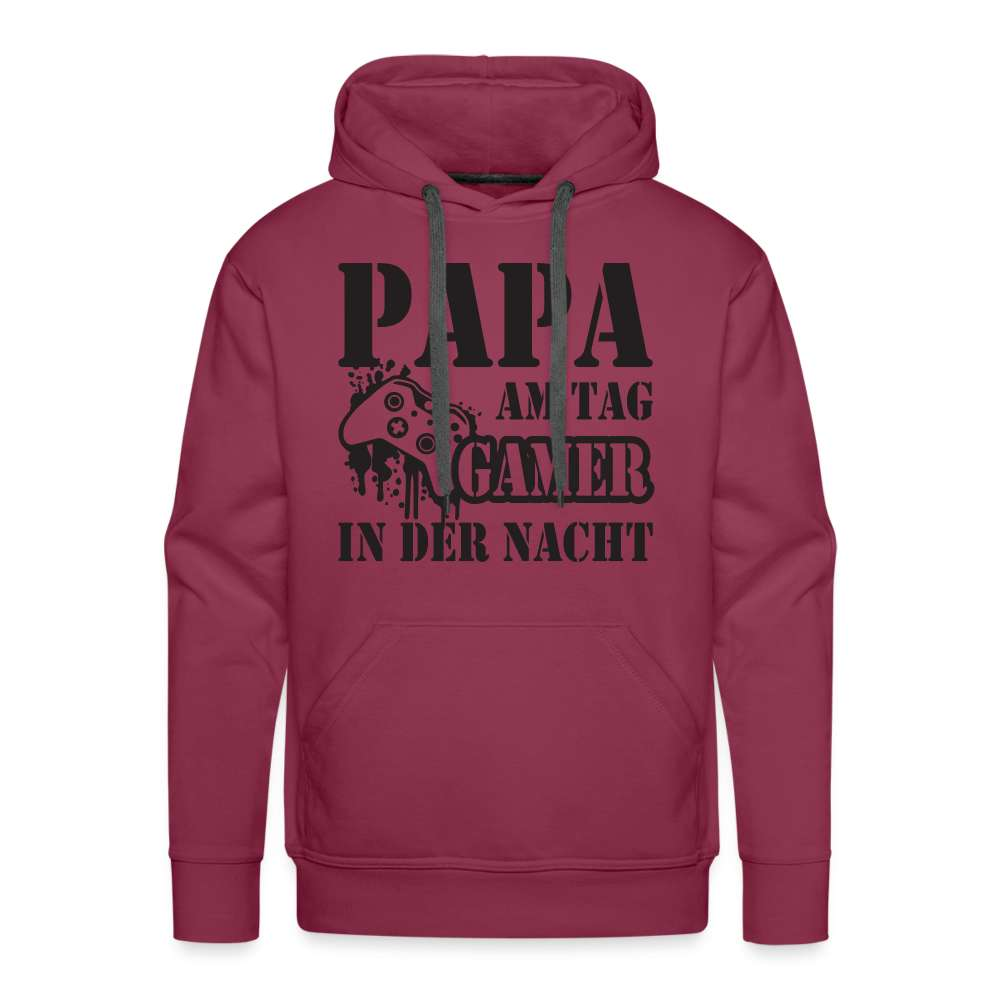 Papa am Tag Gamer in der Nacht Vater Geschenk Hoodie - Bordeaux