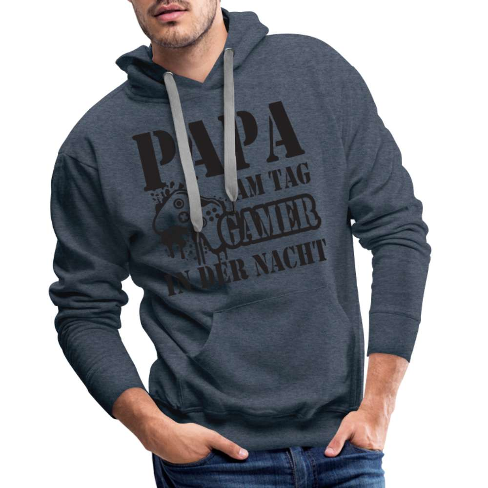 Papa am Tag Gamer in der Nacht Vater Geschenk Hoodie - Jeansblau