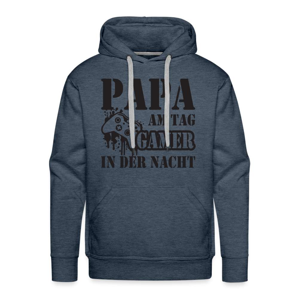 Papa am Tag Gamer in der Nacht Vater Geschenk Hoodie - Jeansblau