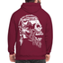 Wikinger Totenkopf Rückendruck Hoodie - Bordeaux