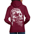 Wikinger Totenkopf Rückendruck Hoodie - Bordeaux