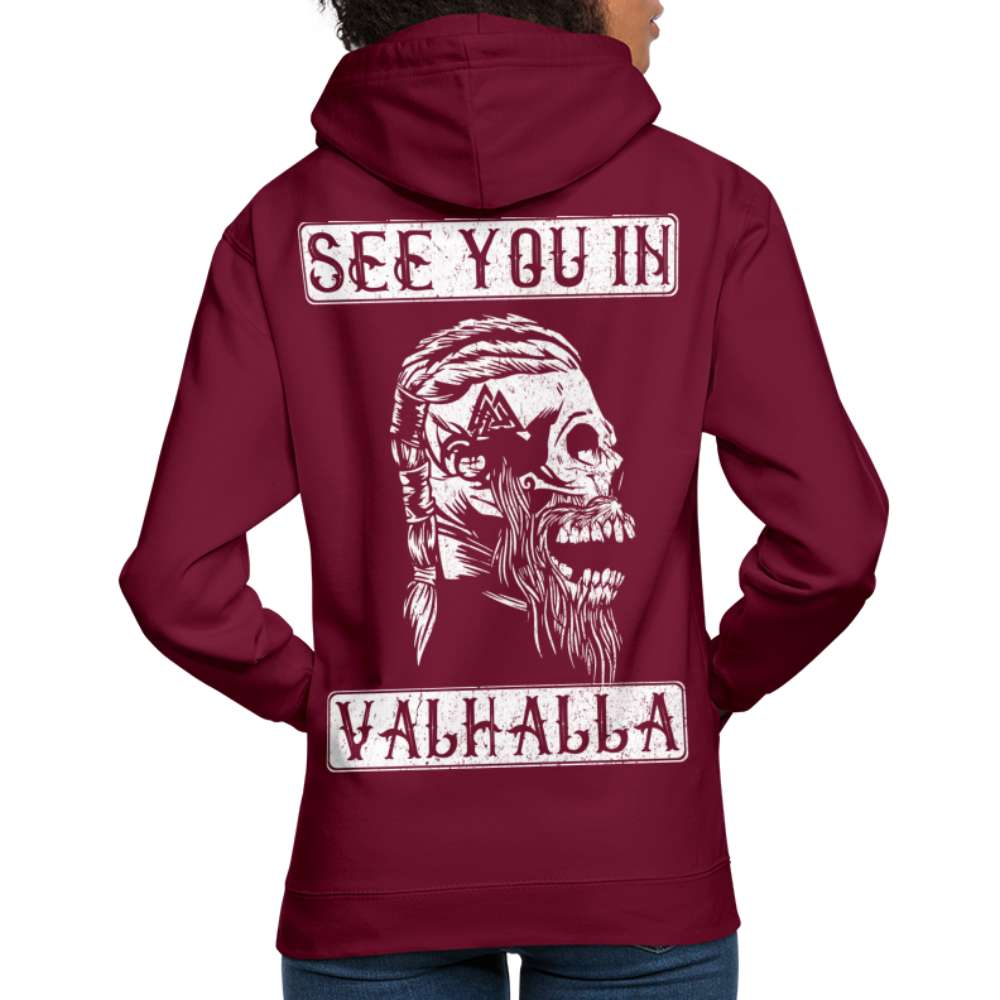 Wikinger Totenkopf - See You In Valhalla - Hoodie - Bordeaux