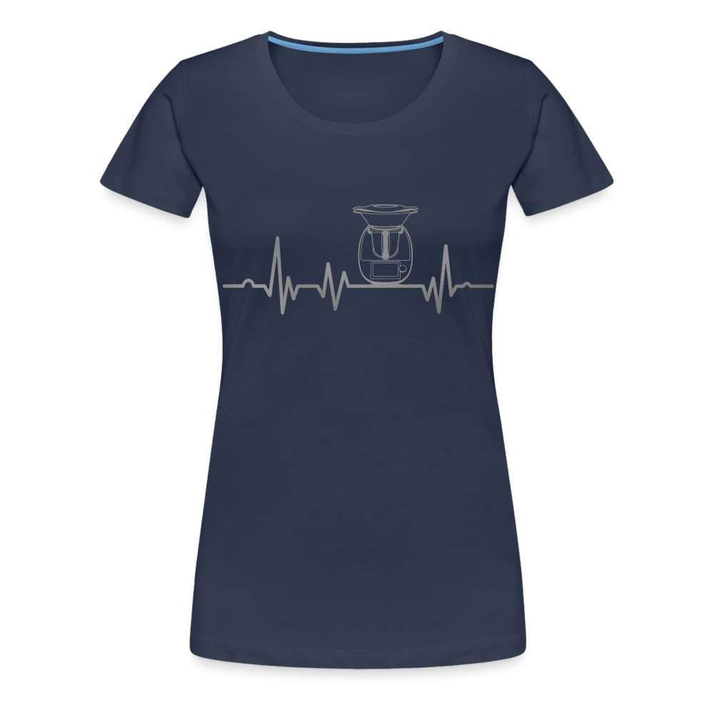Küchenmaschine Mix Thermo Herzschlag Lustiges Fan Frauen Premium T-Shirt - Navy