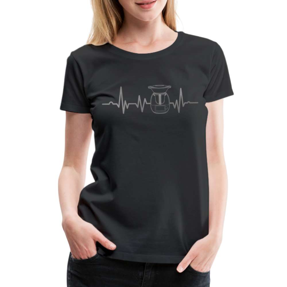 Küchenmaschine Mix Thermo Herzschlag Lustiges Fan Frauen Premium T-Shirt - Schwarz